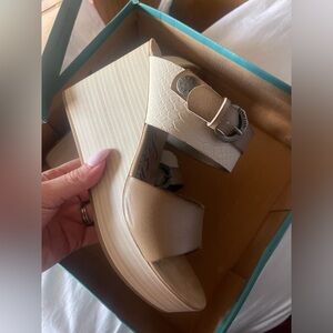 Nude Wedge Sandals